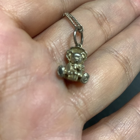 Sterling Silver .925 Cherish Teddies 3D pendant necklace .14g - Picture 3 of 8